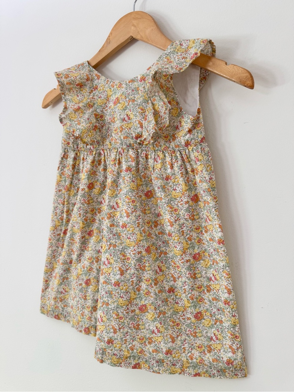 Olivier London Liberty Print Floral Dress Yellow, Orange & Green Size 4/5 EUC - Picture 4 of 14